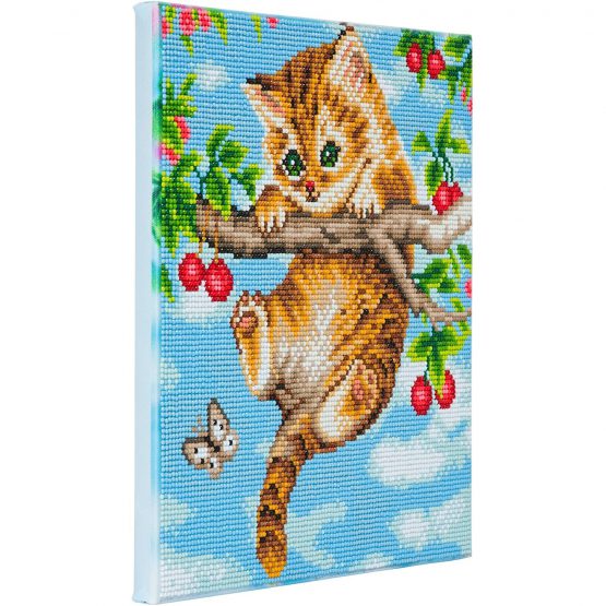 Diamond Painting Cherry Kitten Poesje 30 x 30 full 2