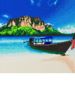 Diamond Painting Beach Boat 50 x 40 Full Painting 1