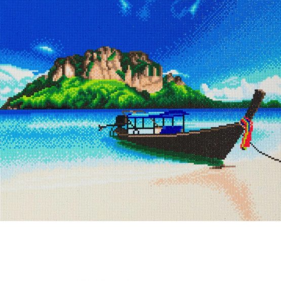 Diamond Painting Beach Boat 50 x 40 Full Painting 1