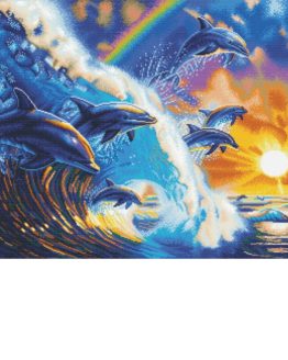 Diamond Painting Dolphin Waves 90 x 65 full 1