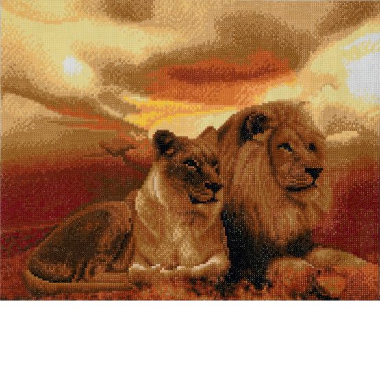 Diamond Painting Lions of the Savannah Leeuwen 50 x 40 Full Painting 1