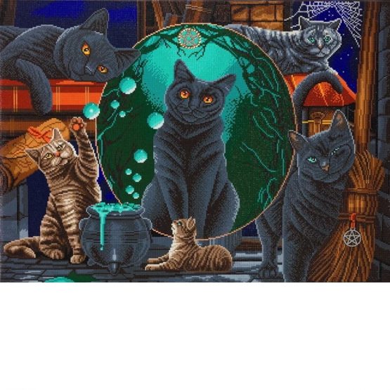 Diamond Painting Magical Cats Katten 90 x 65 full 1