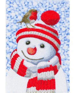 CCK 10 x15b4 Cosy Snowman Partial Crystal Art Card 001