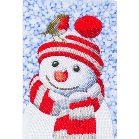 CCK 10 x15b4 Cosy Snowman Partial Crystal Art Card 001