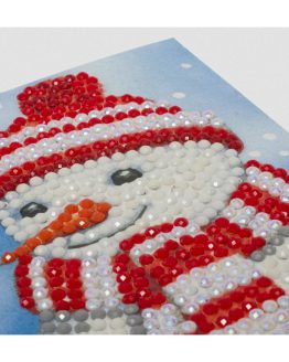 CCK 10 x15b4 Cosy Snowman Partial Crystal Art Card 001