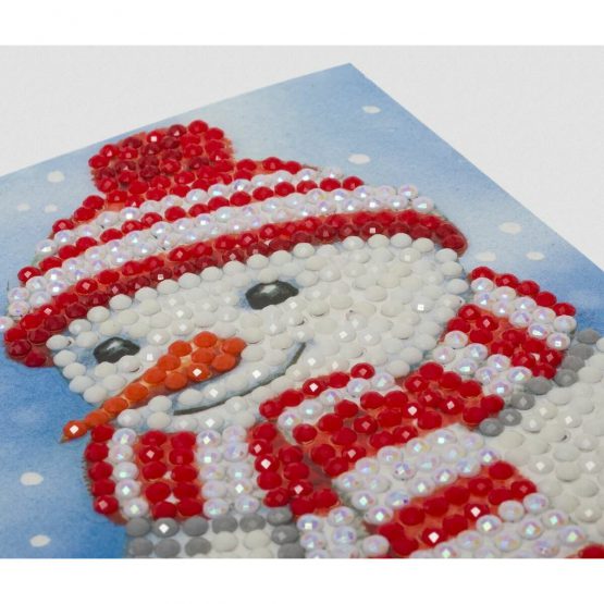 CCK 10 x15b4 Cosy Snowman Partial Crystal Art Card 001