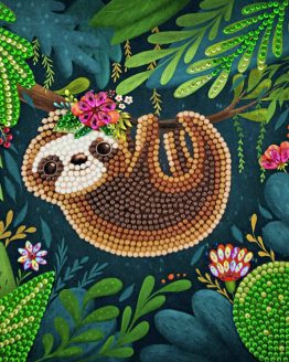 CCK-A54 Sloth Luiaard Partial Crystal Art Card 001