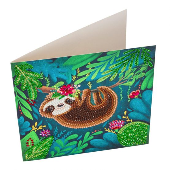 CCK-A54 Sloth Luiaard Partial Crystal Art Card 001