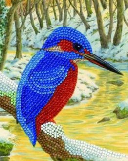 CCK-A66 Kingfisher Partial Crystal Art Card 001