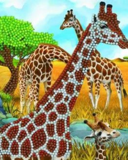 CCK-A68 Gentle Giraffe Partial Crystal Art Card 001