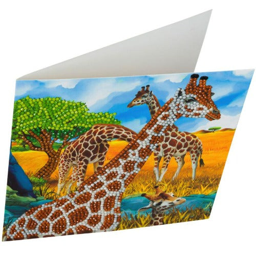 CCK-A68 Gentle Giraffe Partial Crystal Art Card 001