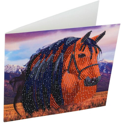 CCK-A70 Horse Partial Crystal Art Card 001