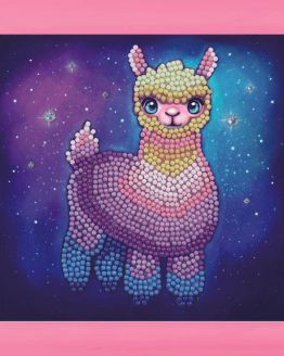 CAFBL-11 Rainbow Lama Crystal Art Frame 16 x 16 001