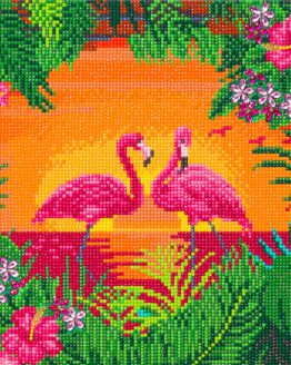 CAK-A117M Flamingos Crystal Art 30 x 30 full 001