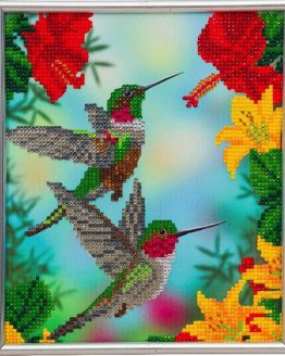 CAM-27 Crystal Art Diamond Painting Hungry Hummingbirds 001