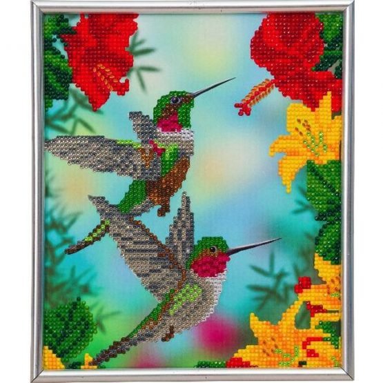 CAM-27 Crystal Art Diamond Painting Hungry Hummingbirds 001