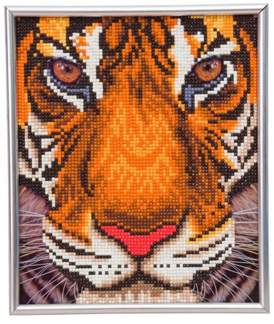 CAM-28 Crystal Art Diamond Painting Tiger Face 001