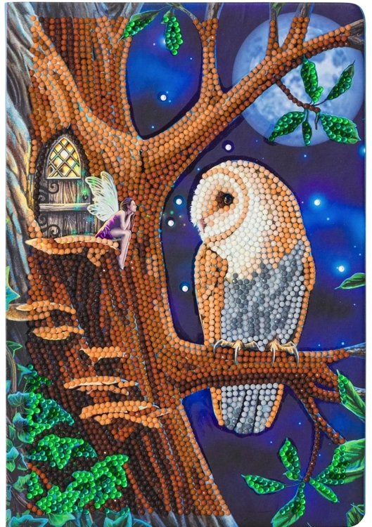 CANJ-1 Crystal Art Notebook Owl and Fairy Tree 001