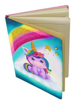 CANJ-1 Crystal Art Notebook Unicorn Rainbow 001