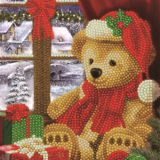 CANJ-14 Crystal Art Notebook Festive Teddy 001