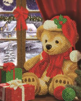 CANJ-14 Crystal Art Notebook Festive Teddy 001