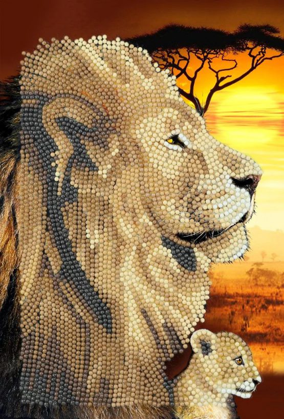 CANJ-16 Crystal Art Notebook Lions of the Savanah 001