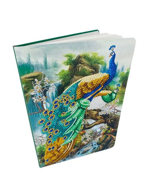 CANJ-17 Crystal Art Notebook Peacock Waterfall 001 - kopie