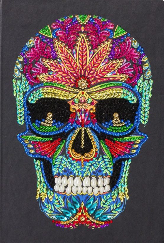 CANJ-4 Crystal Art Notebook Skull 001