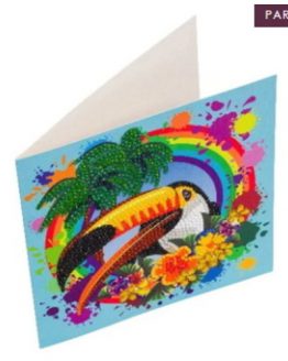 CCK-A78 Rainbow Toucan Partial Crystal Art Card 001