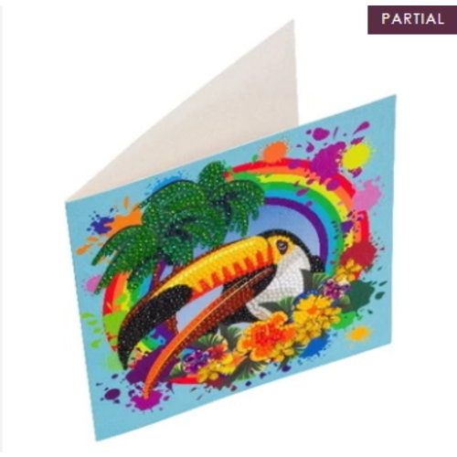 CCK-A78 Rainbow Toucan Partial Crystal Art Card 001