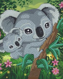 CCK-A82 Koala Hugs Partial Crystal Art Card 001