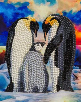 CCK-A83 Penguen Family Pinguin Partial Crystal Art Card 001