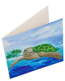 CCK-A84 Turtle Paradise Schildpad Partial Crystal Art Card 001