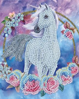 CCK-A85 Unicorn Garland Eenhoorn Crystal Art Card 001