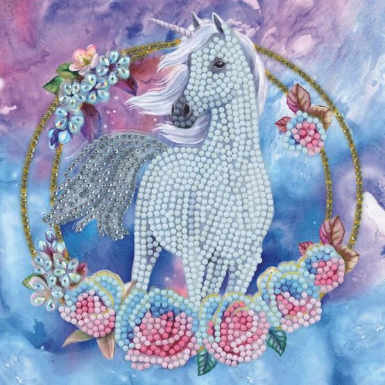 CCK-A85 Unicorn Garland Eenhoorn Crystal Art Card 001