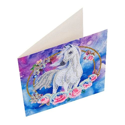 CCK-A85 Unicorn Garland Eenhoorn Crystal Art Card 001