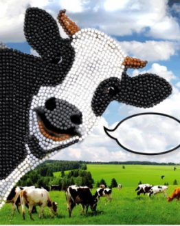 CCK-IT1 Funny Cow Crystal Art Card 001
