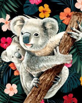 CCK-IT3 Koala and Baby Crystal Art Card 001