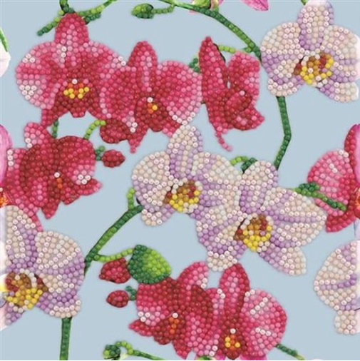 CCK-IT8 Watercolor Orchids Orchideeen Crystal Art Card 001