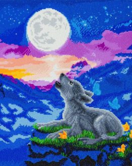 CAK-A123L Howling Wolf Cub Crystal Art 40 x 50 full 001