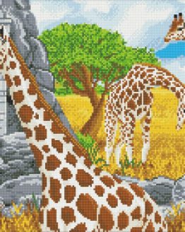 CAK-A125L Grazing Giraffes Crystal Art 50 x 40 full 001