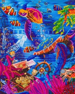 CAK-A159L Sea Life Crystal Art 50 x 40 partial 001