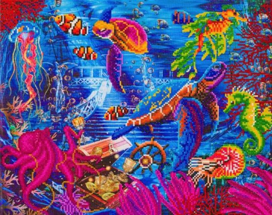 CAK-A159L Sea Life Crystal Art 50 x 40 partial 001