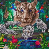 CAK-A161L White Tiger Crystal Art 50 x 40 partial 001