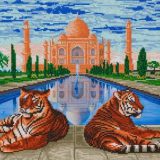 CAK-A163L Taj Mahal Tigers Crystal Art 50 x 40 partial 001