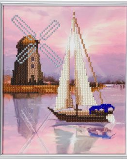 CAM-25 Crystal Art Diamond Painting Boat Windmill 001