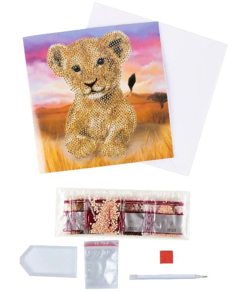 Crystal Art Card Lion Cub CCK-A122 1