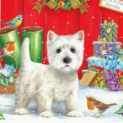 Crystal Art Card Westies Christmas CCK-IT11